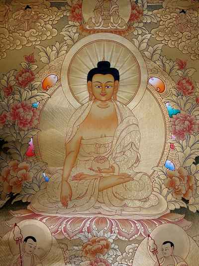 Shakyamuni Buddha Thangka [sethi- Setang], [full Gold], [tibetan Style], [painting], [real Gold]