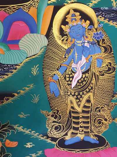 Medicine Buddha Thangka [tibetan Style], [painting]