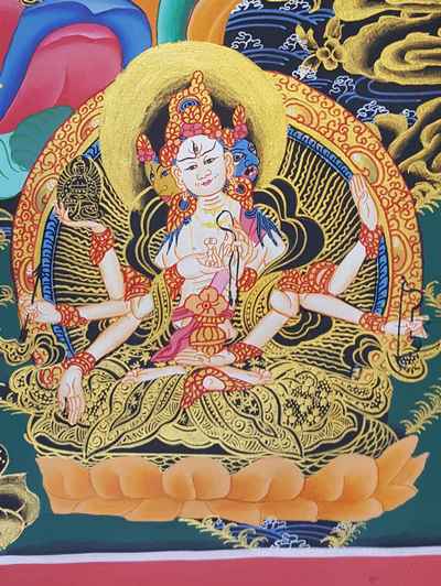 Buddhist Hand Painted Thangka Of White Tara [tibetan Style], [painting]