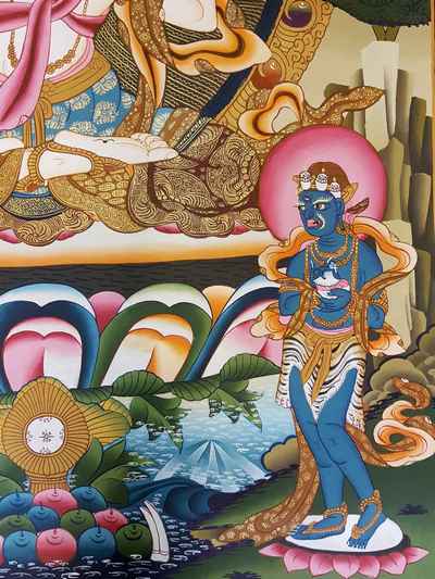 Buddhist Hand Painted Thangka Of White Tara [tibetan Style], [painting], [real Gold]