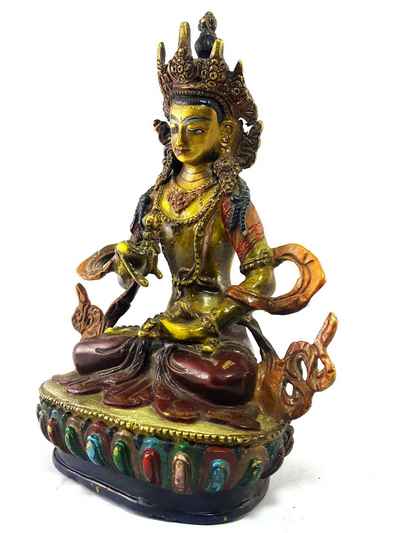 Buddhist Handmade Statue Of Vajrasattvaa, [traditional Color Finishing]