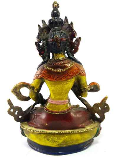 Buddhist Handmade Statue Of Vajrasattvaa, [traditional Color Finishing]