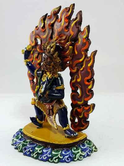 Vajrapani [chana Dorje] Handmade Statue [traditional Color Finishing]