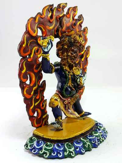 Vajrapani [chana Dorje] Handmade Statue [traditional Color Finishing]