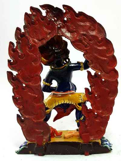 Black Manushri Handmade Statue [traditional Color Finishing]
