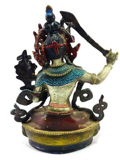 Manjushri Handmade Statue [traditional Color Finishing]