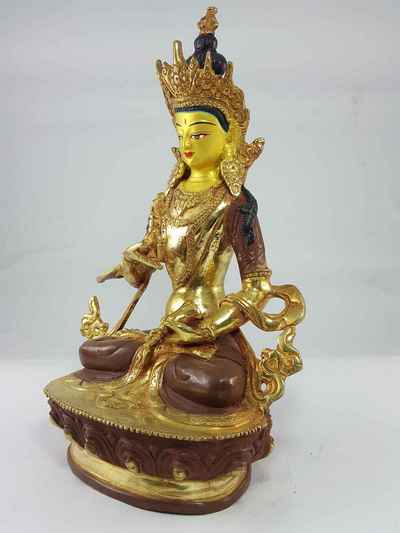 [best Price], Vajrasattva Statue [partly Gold Plated], [painted Face], [extra Gold], For A Gift, Altars And Buddhist Ritual