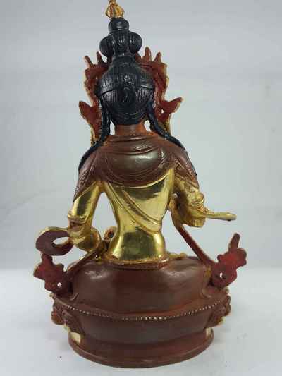 [best Price], Vajrasattva Statue [partly Gold Plated], [painted Face], [extra Gold], For A Gift, Altars And Buddhist Ritual