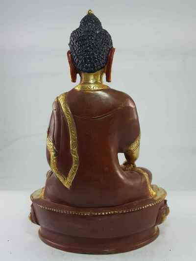[best Price], Shakyamuni Buddha Statue [partly Gold Plated], [painted Face], [extra Gold], For A Gift, Altars And Buddhist Ritual