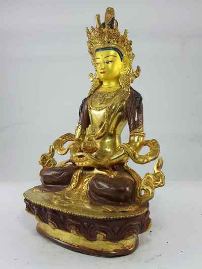 [best Price], Aparimita Statue [partly Gold Plated], [painted Face], [extra Gold], For A Gift, Altars And Buddhist Ritual