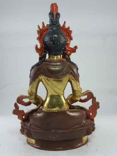 [best Price], Aparimita Statue [partly Gold Plated], [painted Face], [extra Gold], For A Gift, Altars And Buddhist Ritual