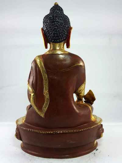 [best Price], Medicine Buddha Statue [partly Gold Plated], [painted Face], [extra Gold], For A Gift, Altars And Buddhist Ritual