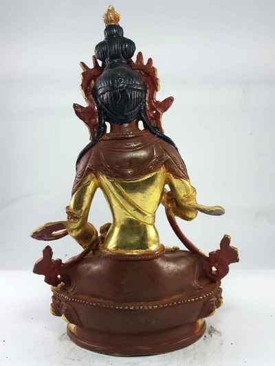 [best Price], Vajrasattva Statue [partly Gold Plated], [painted Face], [extra Gold], For A Gift, Altars And Buddhist Ritual