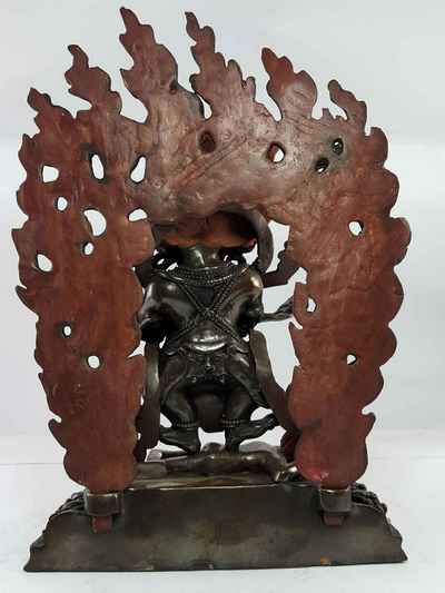 Statue Of Mahakala Panjaranatha Copper Oxidized