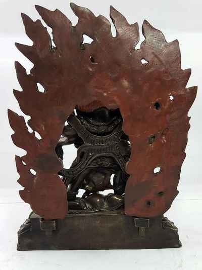 Black Mahakala / Six Arms Mahakala Statue Of Copper Oxidized
