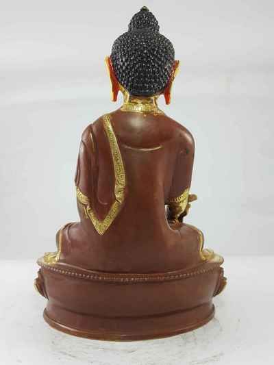 [best Price], Medicine Buddha [partly Gold Plated], [painted Face], For A Gift, Altars And Buddhist Ritual