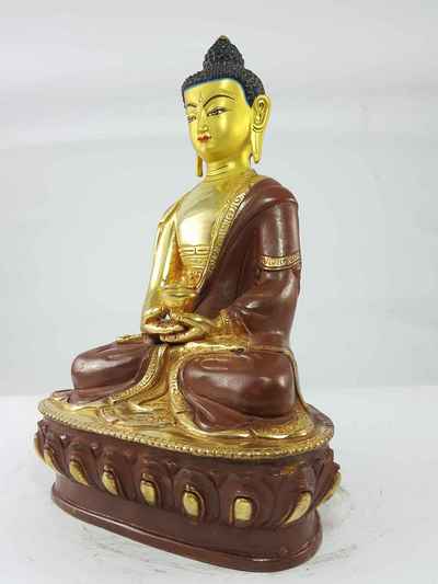 [best Price], Amitabha Buddha Statue [partly Gold Plated], [painted Face], For A Gift, Altars And Buddhist Ritual