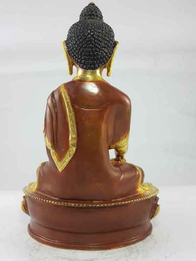 [best Price], Shakyamuni Buddha [partly Gold Plated], [painted Face], For A Gift, Altars And Buddhist Ritual