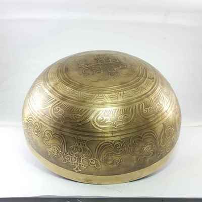 Bronze Hand Beaten Bowls With Virochana Buddha At The Centre