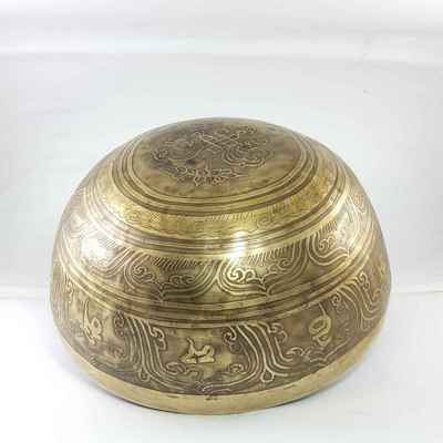 Bronze Hand Beaten Bowls With Amitabha Buddha At The Centre