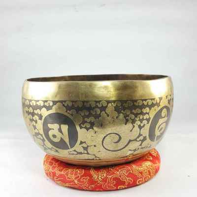 Mustang Bronze Hand Beaten Bowls With Spiral Mantra At The Centre