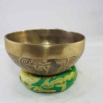 Bronze Hand Beaten Etched And Carved Bowls With Hum At The Centre