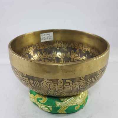 Bronze Hand Beaten Etched And Carved Bowls With Lotus At The Centre