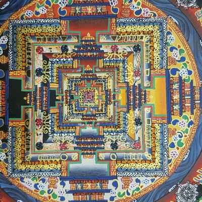 Yellow [2] Kalachakra Mandala Thangka [hand Painted]