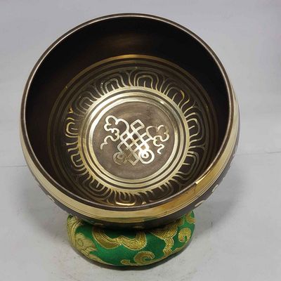 Endless Knot Design Singing Bowls [casting], [brass], [etched Designs]