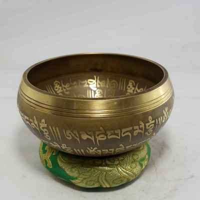 Om Mani Padme Hum Mantra Design Singing Bowls [casting], [brass], [etched Designs]