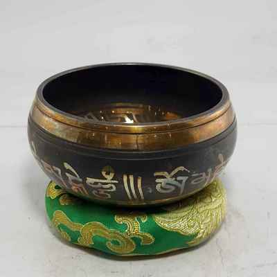 Pancha Buddha Embossed Singing Bowls [casting], [brass], [etched Designs]