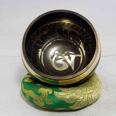 Om Design [3] Singing Bowls [casting], [brass], [etched Designs]