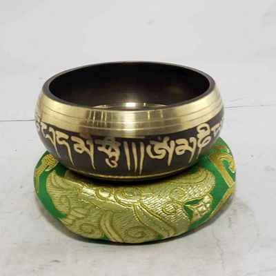 Double Dorje Design Singing Bowls [casting], [brass], [black], [etched Designs]