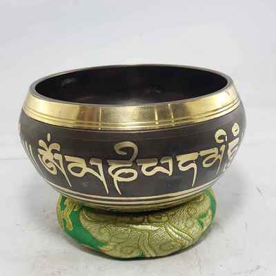 Double Dorje Design Singing Bowls [casting], [brass], [black], [etched Designs]