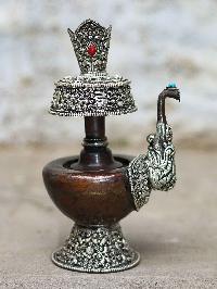 Copper Tibetan Bhumpa- Bhumba Silver Plated High Quality Carving