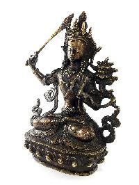 Exquisite And Rare Nepali Manjushri Statue [antique Finishing] - Perfect For Gifting And Home Décor At An Affordable Price