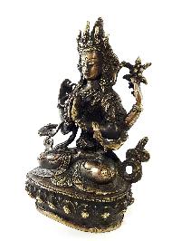 Exquisite And Rare Nepali Chenrezig Statue [antique Finishing] - Perfect For Gifting And Home Décor At An Affordable Price