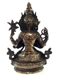 Exquisite And Rare Nepali Chenrezig Statue [antique Finishing] - Perfect For Gifting And Home Décor At An Affordable Price