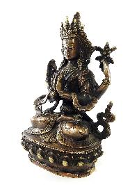 Exquisite And Rare Nepali Chenrezig Statue [antique Finishing] - Perfect For Gifting And Home Décor At An Affordable Price