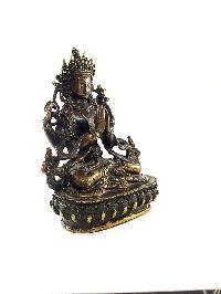 Exquisite And Rare Nepali Brass Chenrezig Statue [antique Finishing] - Perfect For Gifting And Home Décor At An Affordable Price