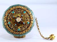 Real Stone Prayer Wheel With Gold Plated