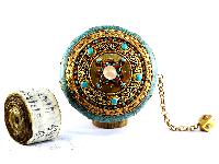 Real Stone Prayer Wheel With Gold Plated