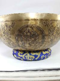 Root Chakra High Quality Singing Bowl [jambati], With Chenrezig On The Centre Ashtamangal On Sides