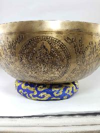 Root Chakra High Quality Singing Bowl [jambati], With Chenrezig On The Centre Ashtamangal On Sides