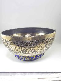 Third Eye Chakra Handmade Bronze Singing Bowl With Shakyamuni Buddha Etching