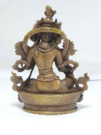 Small High Quality Statue Of Green Tara Antique Finishing