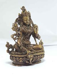 Small High Quality Statue Of Green Tara Antique Finishing