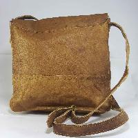 Himalayan Yak Leather Office Shoulder Bag [1 Pocket], [1 Leather Stripe Lock]