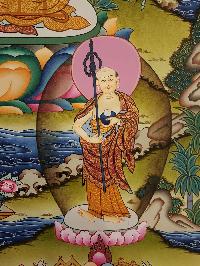 Medicine Buddha Real Hand Painted Thanka Painting [real Gold], [hq], [one Hair Brush], [lamas Painting]