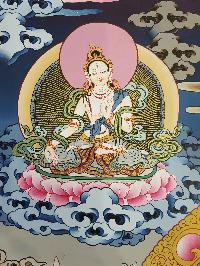 Medicine Buddha Real Hand Painted Thanka Painting [real Gold], [hq], [one Hair Brush], [lamas Painting]